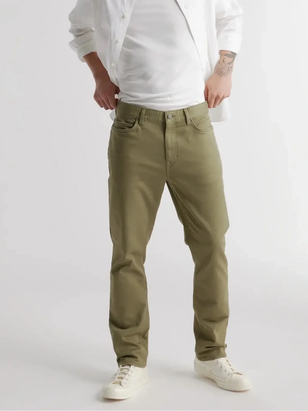 Quince Comfort Stretch Traveler 5 Pocket Pants Olive Green Men’s 32x30 Preppy